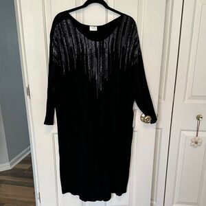 Siren Lily Black Dress with Silver Accents